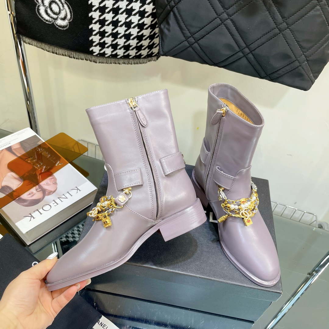Chanel Women's Shoes Classcal Chain Hight Boots 190795 | chanel womens shoes classcal chain hight boots 190795 006