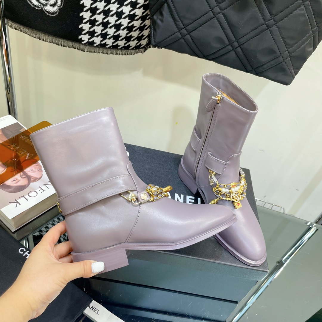 Chanel Women's Shoes Classcal Chain Hight Boots 190795 | chanel womens shoes classcal chain hight boots 190795 008