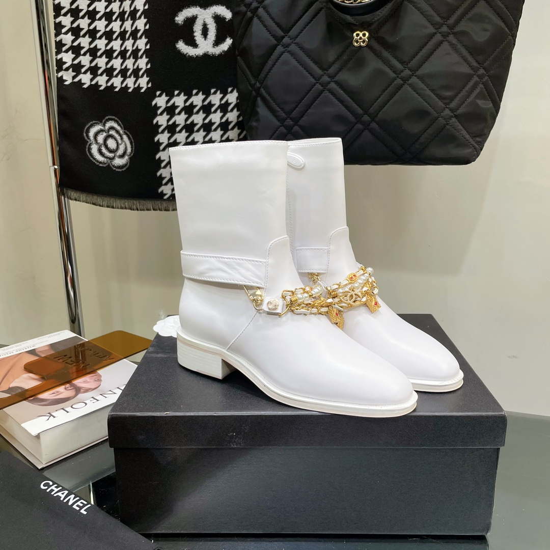 Chanel Women's Shoes Classcal Chain Hight Boots 190796 | chanel womens shoes classcal chain hight boots 190796 009
