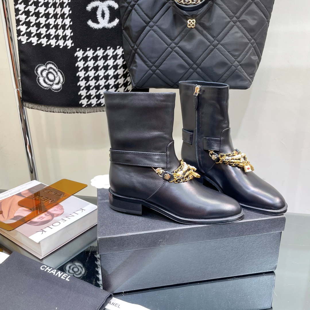 Chanel Women's Shoes Classcal Chain Hight Boots 190797 | chanel womens shoes classcal chain hight boots 190797 005