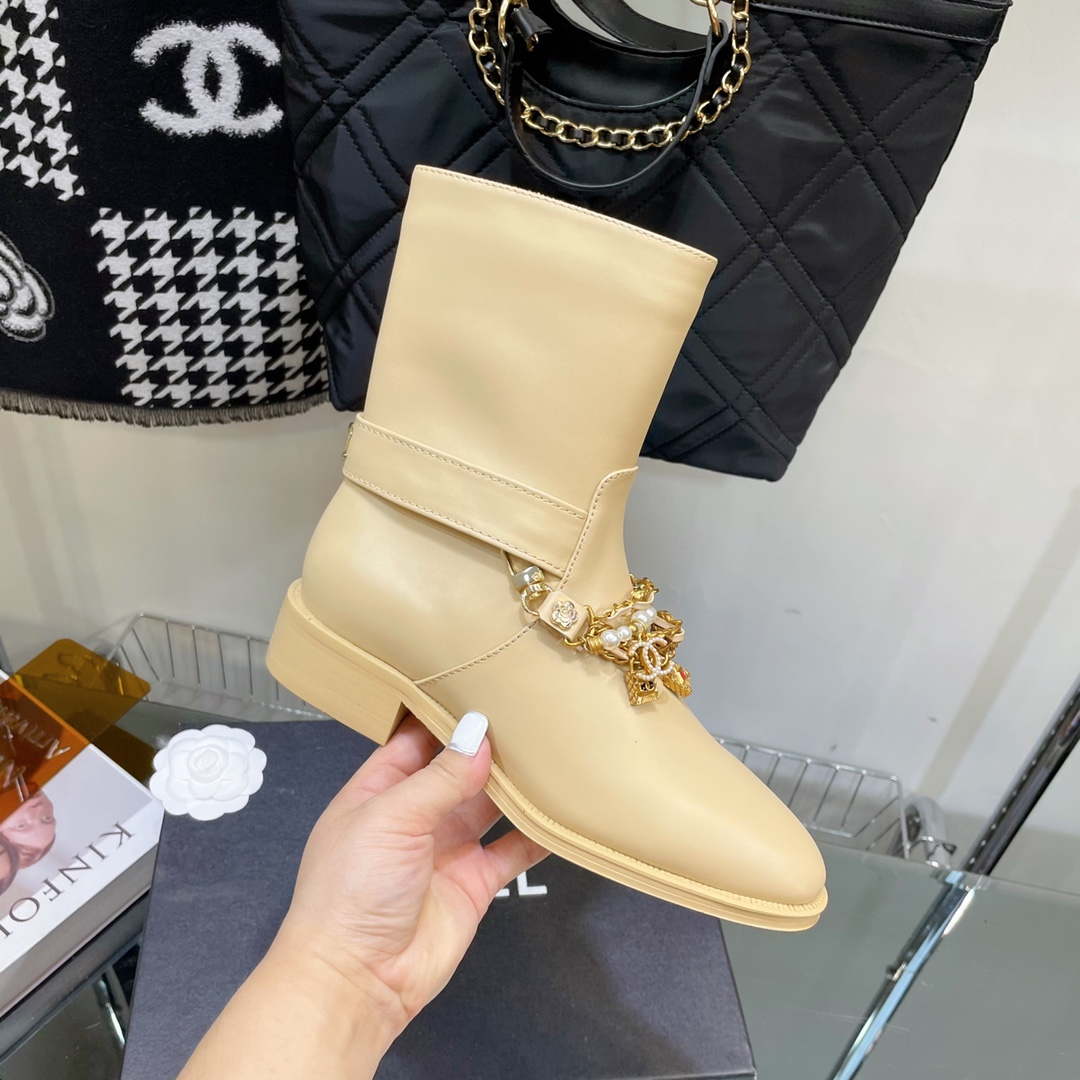 Chanel Women's Shoes Classcal Chain Hight Boots 190798 | chanel womens shoes classcal chain hight boots 190798 005
