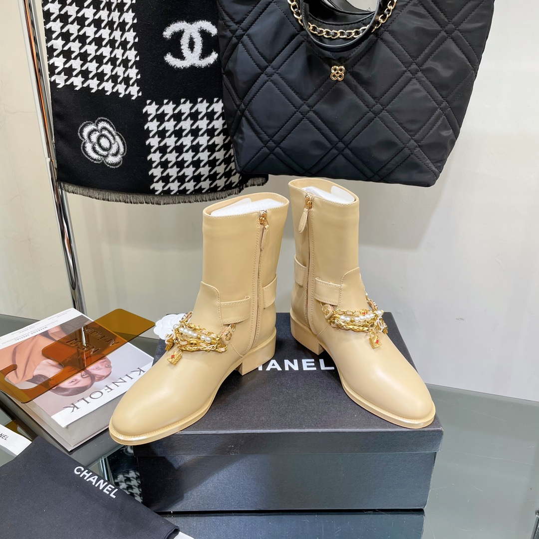 Chanel Women's Shoes Classcal Chain Hight Boots 190798 | chanel womens shoes classcal chain hight boots 190798 006
