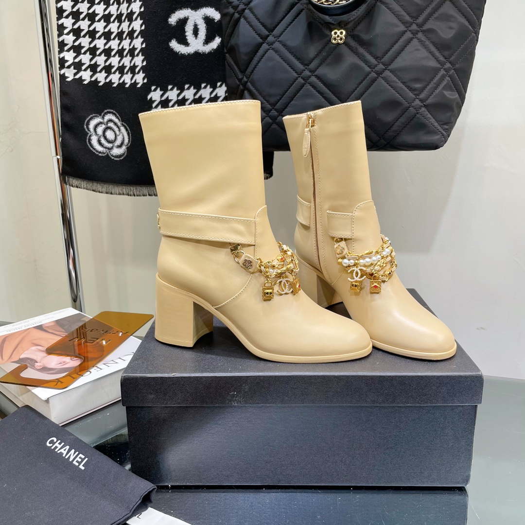Chanel Women's Shoes Classcal Chain Hight Boots 190803 | chanel womens shoes classcal chain hight boots 190803 003