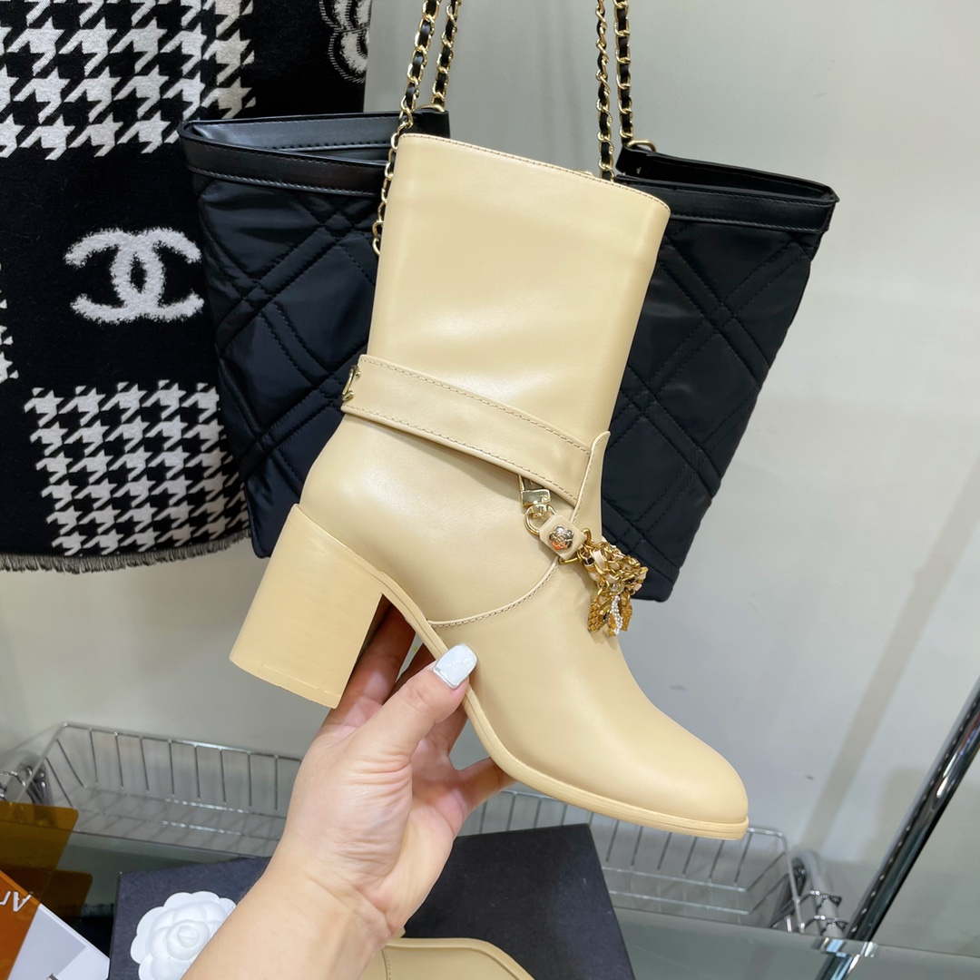 Chanel Women's Shoes Classcal Chain Hight Boots 190803 | chanel womens shoes classcal chain hight boots 190803 005