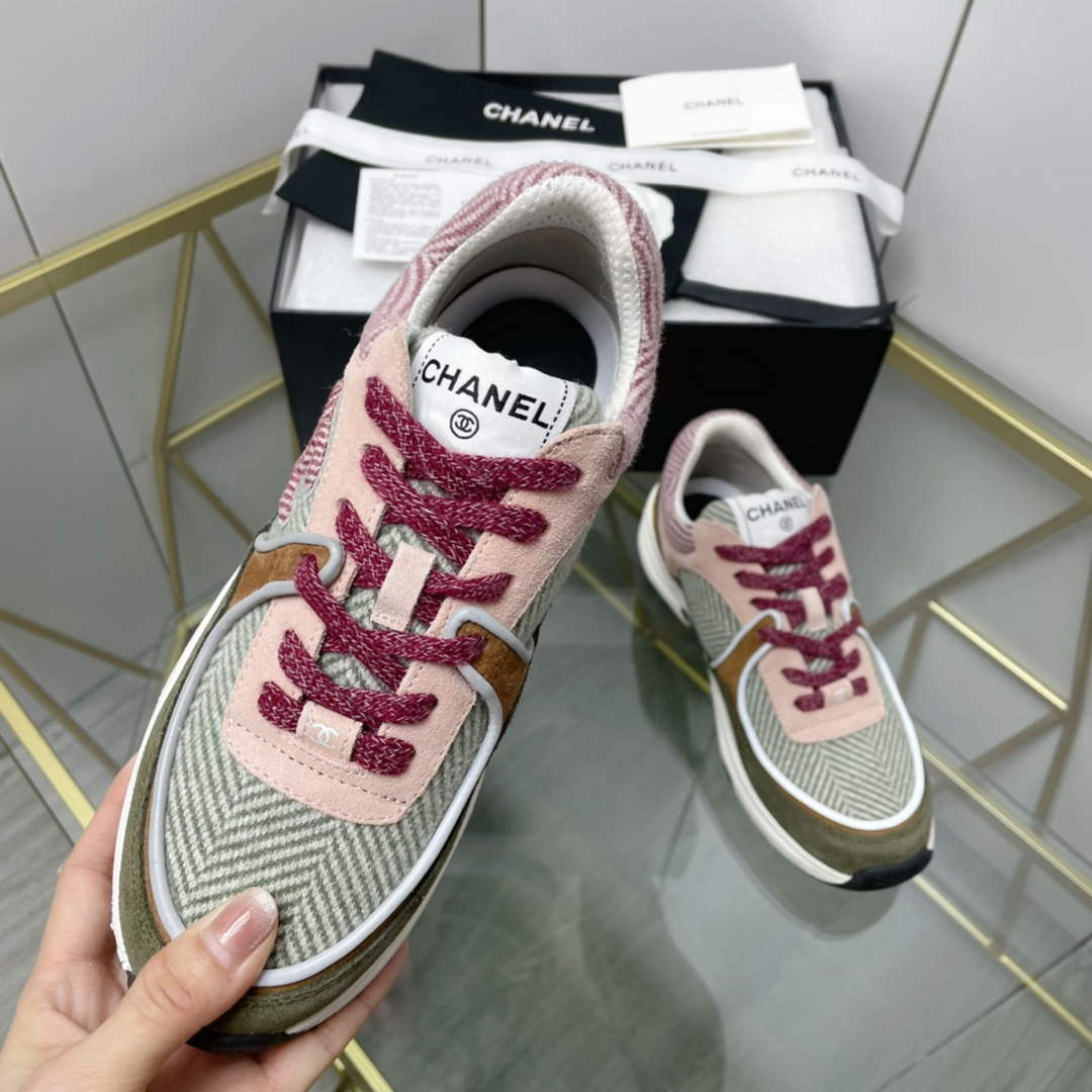 Chanel Women's Sneaker Shoes G38755 Pink and Green | chanel womens sneaker shoes g38754 013