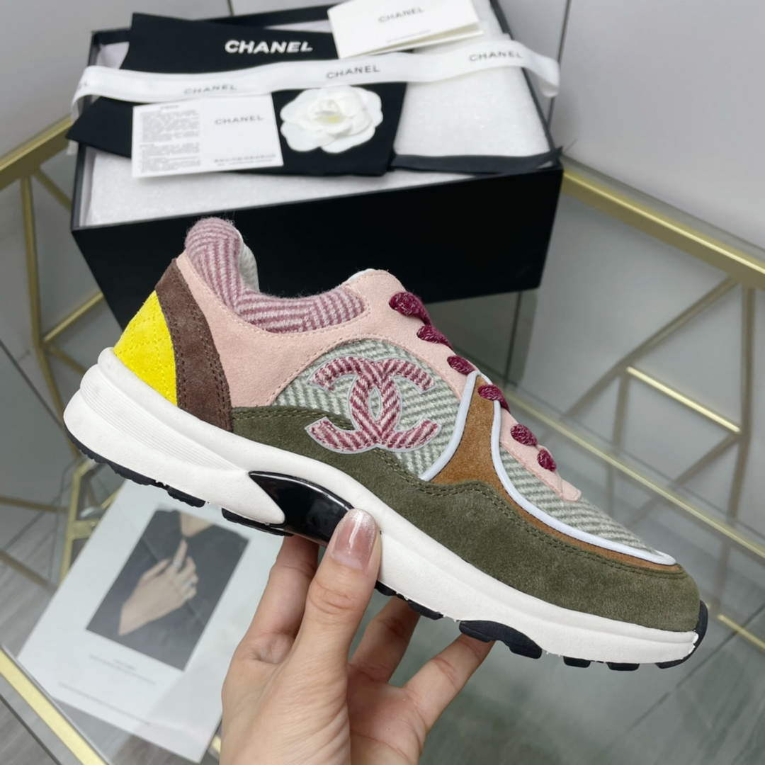 Chanel Women's Sneaker Shoes G38755 Pink and Green | chanel womens sneaker shoes g38754 014