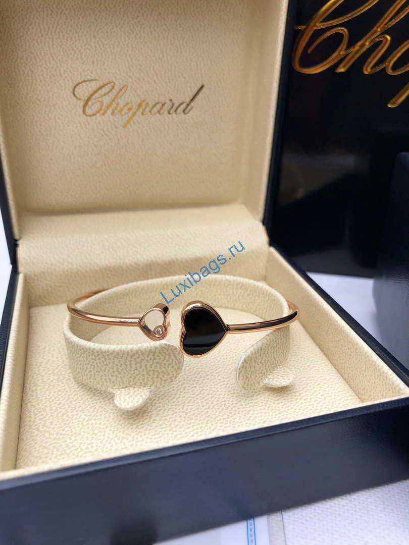 Chopard HAPPY HEARTS Barcelet857482-5200 Rose Gold ONYX | chopard happy hearts barcelet857482 5200 rose gold onyx 006