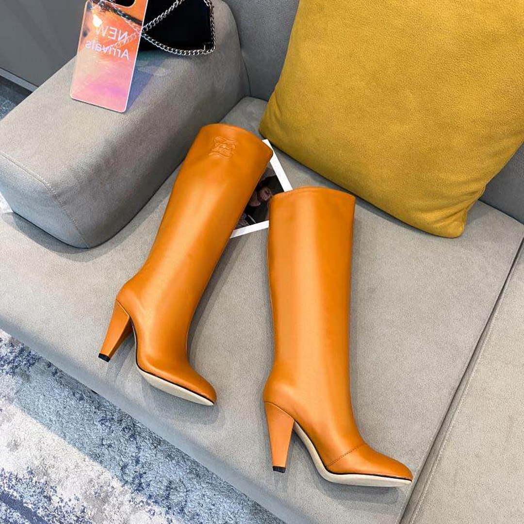 Fendi Women Shoes Cut Brown leather high-heeled boots 192495 | fendiwomenshoesrockokoboots192495 003