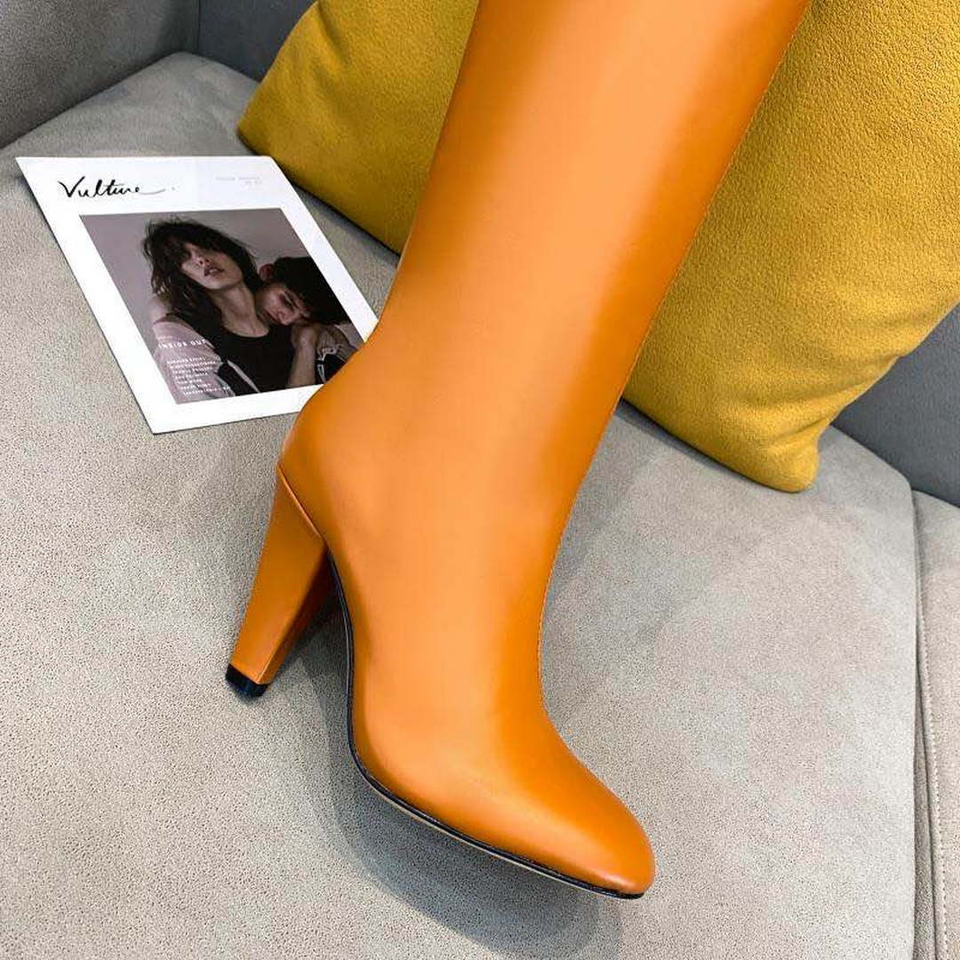Fendi Women Shoes Cut Brown leather high-heeled boots 192495 | fendiwomenshoesrockokoboots192495 004