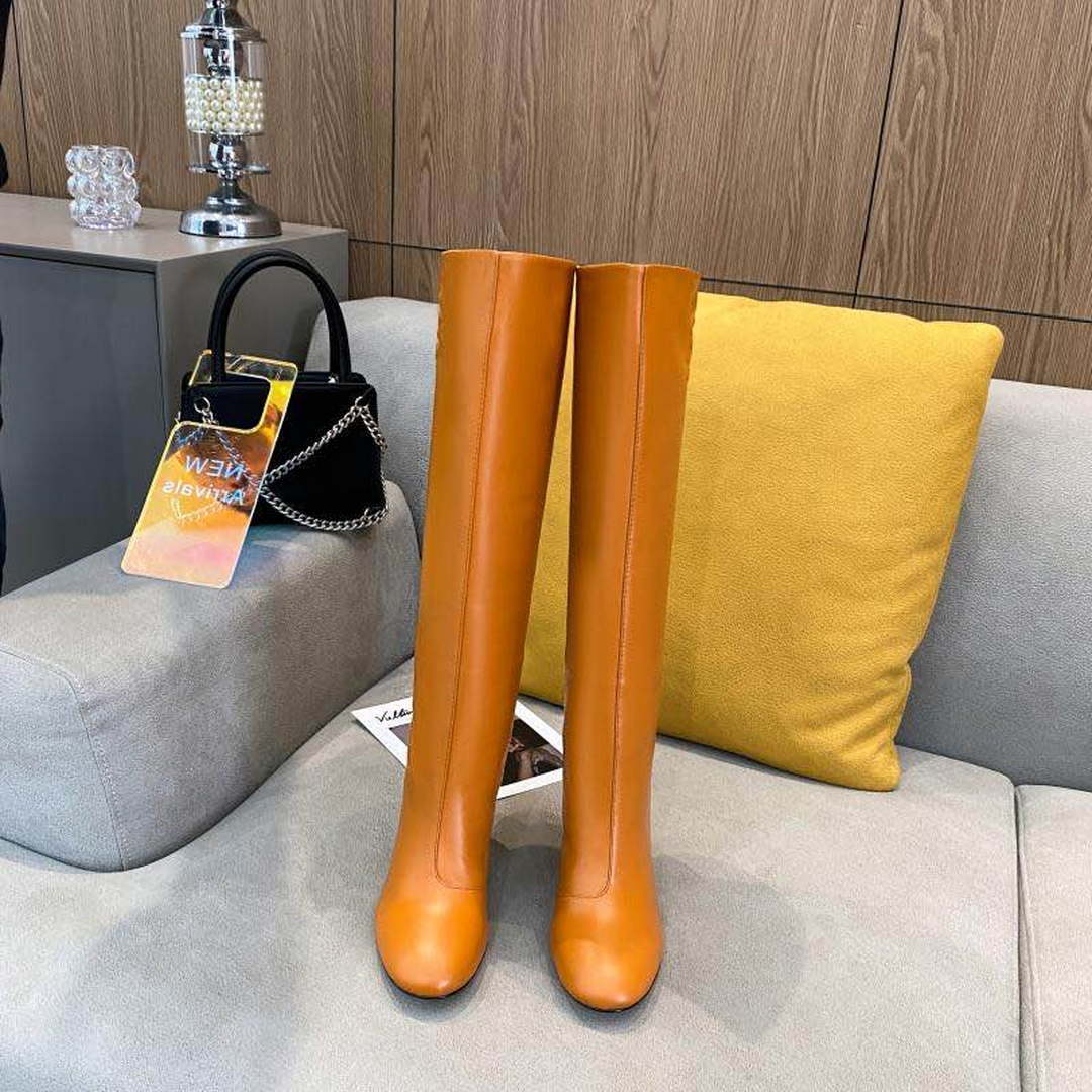 Fendi Women Shoes Cut Brown leather high-heeled boots 192495 | fendiwomenshoesrockokoboots192495 007