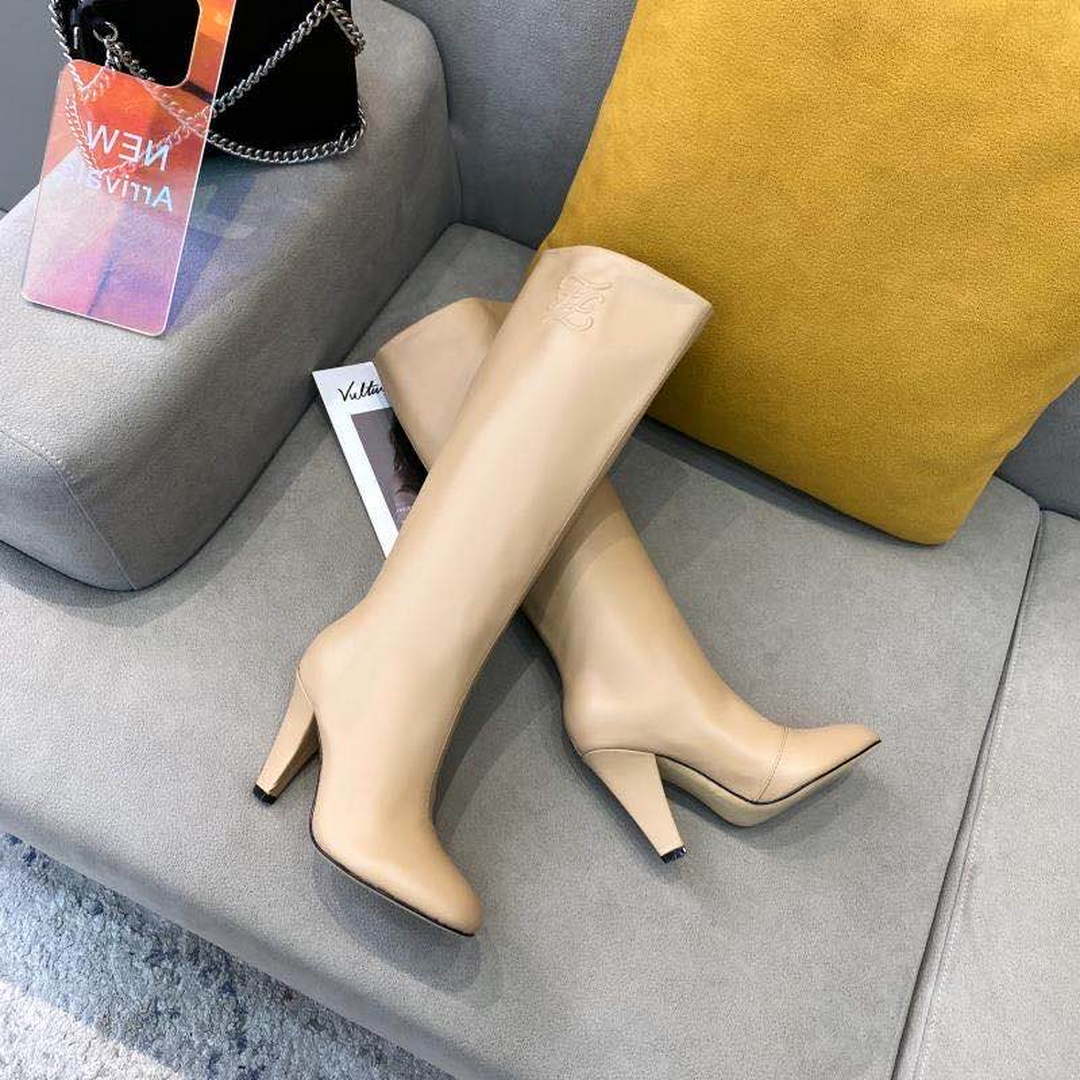 Fendi Women Shoes Cut Brown leather high-heeled boots 192496 | fendiwomenshoesrockokoboots192496 002