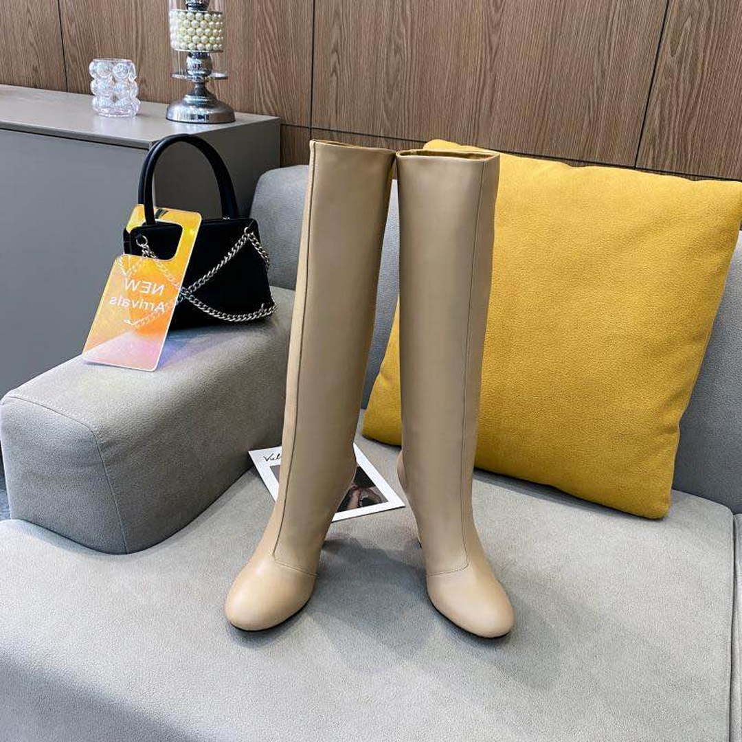 Fendi Women Shoes Cut Brown leather high-heeled boots 192496 | fendiwomenshoesrockokoboots192496 004