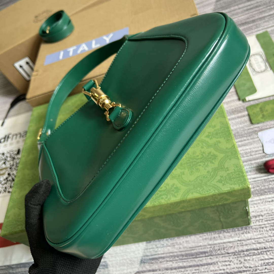 Gucci 636709 Jackie 1961 Small Shoulder Bag Green | gucci 636709 jackie 1961 small natural grain bag green 005