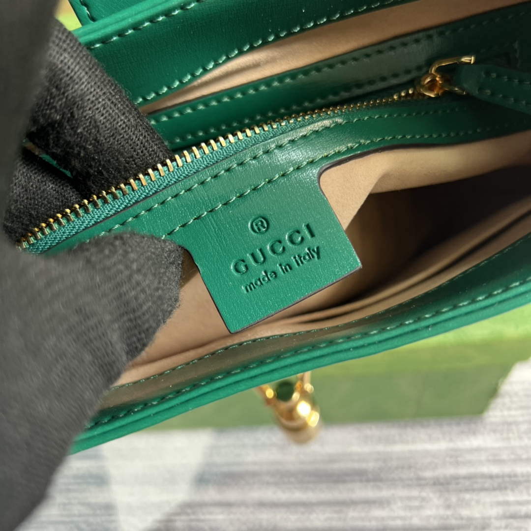 Gucci 636709 Jackie 1961 Small Shoulder Bag Green | gucci 636709 jackie 1961 small natural grain bag green 009