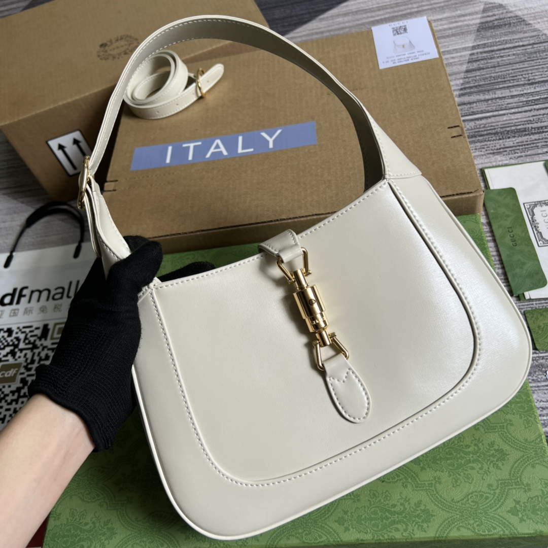 Gucci 636709 Jackie 1961 Small Shoulder Bag White | gucci 636709 jackie 1961 small natural grain bag white 004