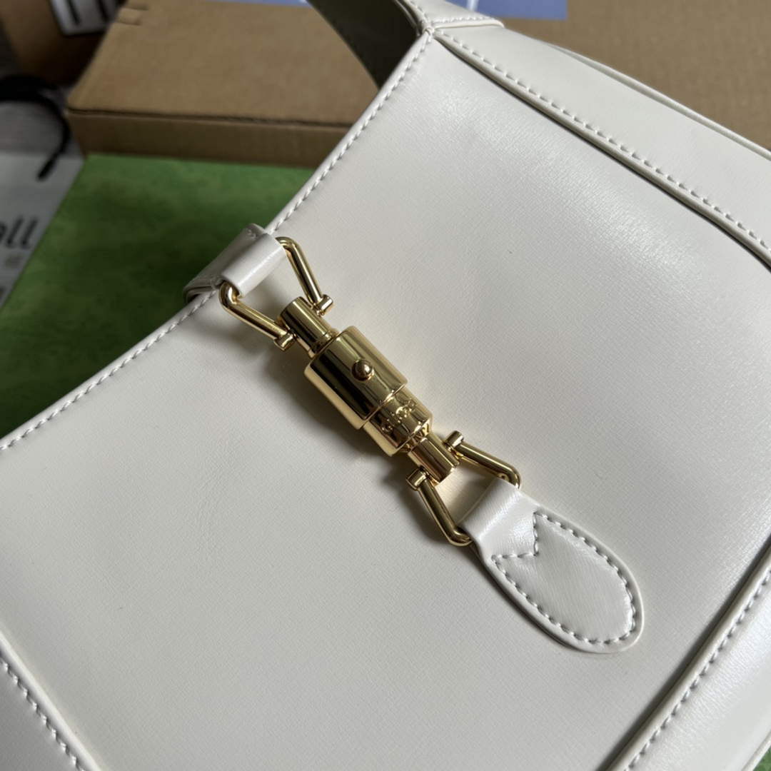 Gucci 636709 Jackie 1961 Small Shoulder Bag White | gucci 636709 jackie 1961 small natural grain bag white 005