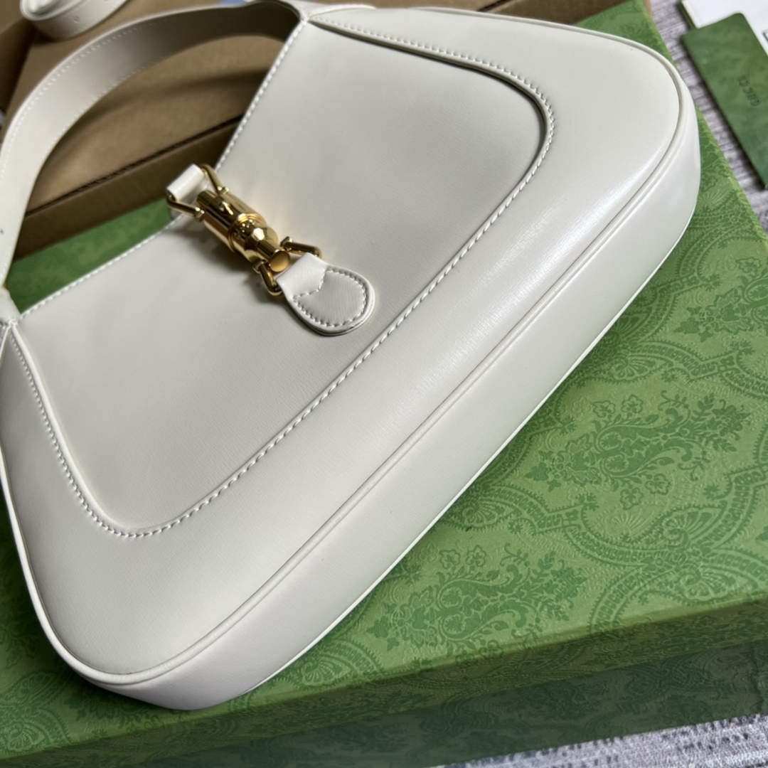 Gucci 636709 Jackie 1961 Small Shoulder Bag White | gucci 636709 jackie 1961 small natural grain bag white 006
