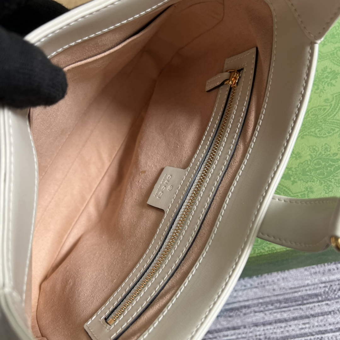 Gucci 636709 Jackie 1961 Small Shoulder Bag White | gucci 636709 jackie 1961 small natural grain bag white 008