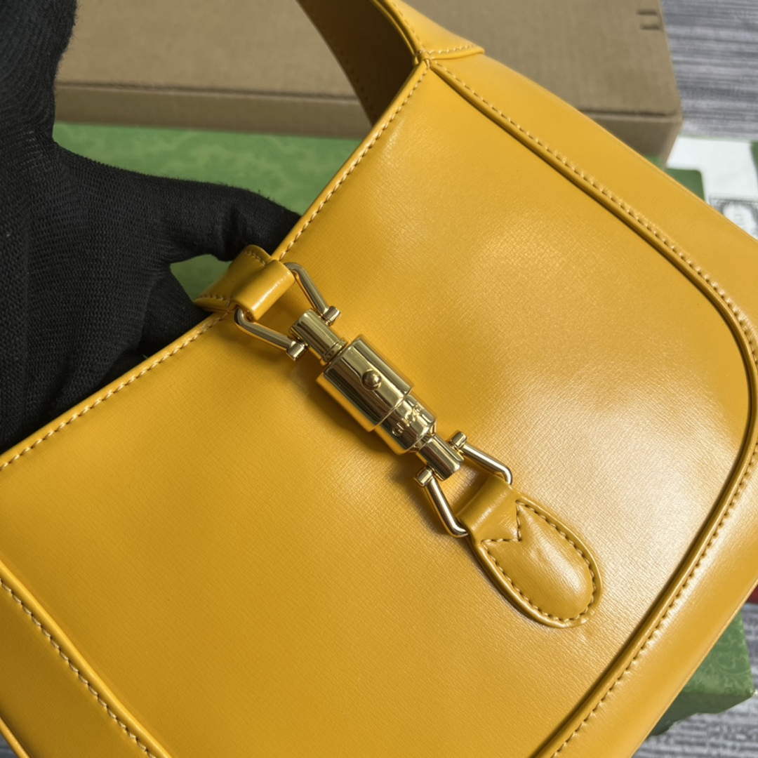 Gucci 636709 Jackie 1961 Small Shoulder Bag Yellow | gucci 636709 jackie 1961 small natural grain bag yellow 005