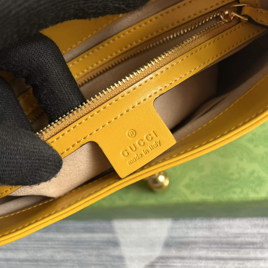 Gucci 636709 Jackie 1961 Small Shoulder Bag Yellow | gucci 636709 jackie 1961 small natural grain bag yellow 009