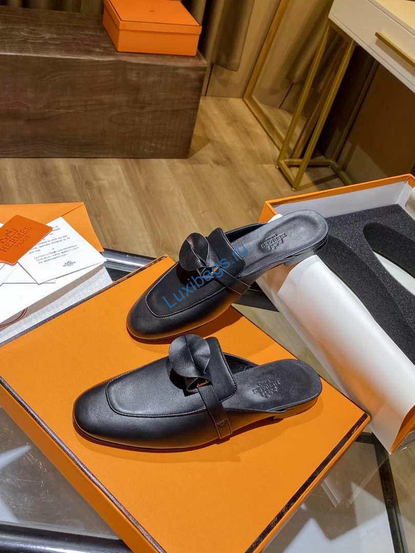 Hermes H212296Zv02355 Oz Flat mules Black | hermes h212296zv02355 oz flat mules black 002