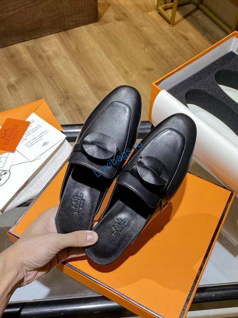 Hermes H212296Zv02355 Oz Flat mules Black | hermes h212296zv02355 oz flat mules black 003