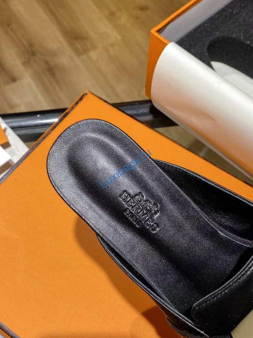 Hermes H212296Zv02355 Oz Flat mules Black | hermes h212296zv02355 oz flat mules black 005