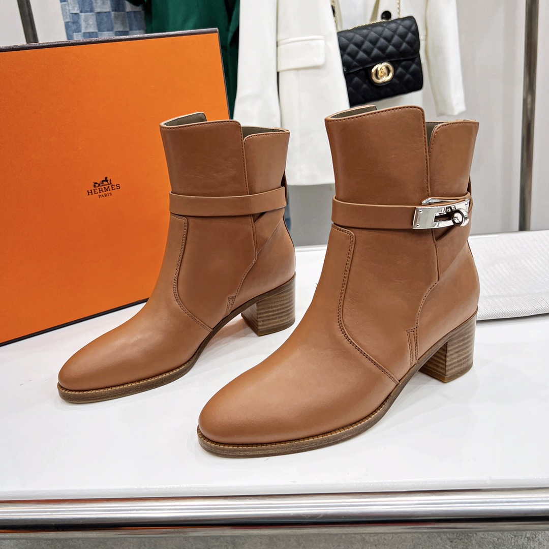 Hermes H222092Z A3360 Frenchie 50 ankle boot Brown | hermes h222091z a3360 frenchie 50 ankle boot brown 003