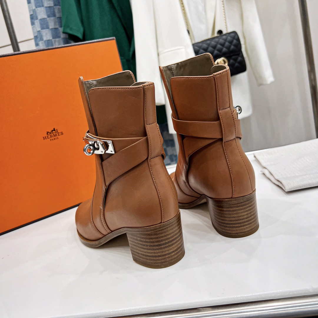 Hermes H222092Z A3360 Frenchie 50 ankle boot Brown | hermes h222091z a3360 frenchie 50 ankle boot brown 004