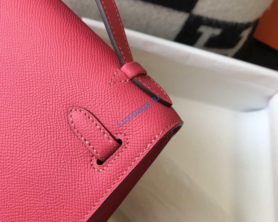 Hermes Mini Kelly Pouchette H230225 Epsom Leather Elipstick powder | hermes mini kelly pouchette h230225 epsom leather pink 006