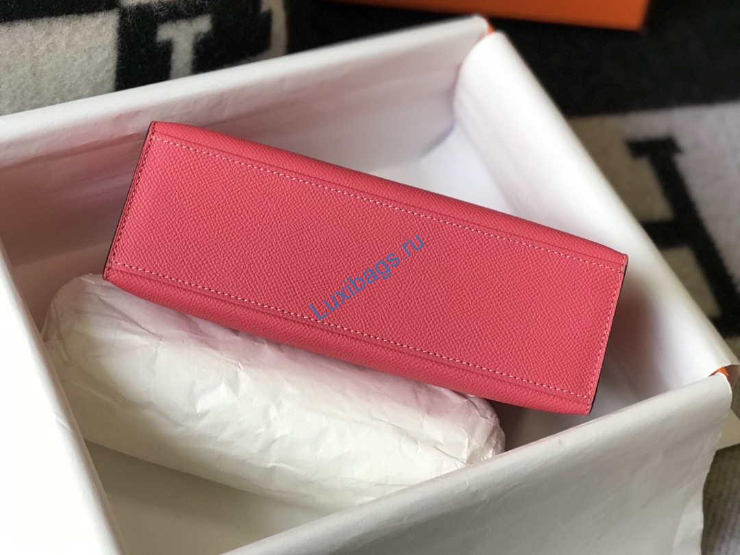 Hermes Mini Kelly Pouchette H230225 Epsom Leather Elipstick powder | hermes mini kelly pouchette h230225 epsom leather pink 008