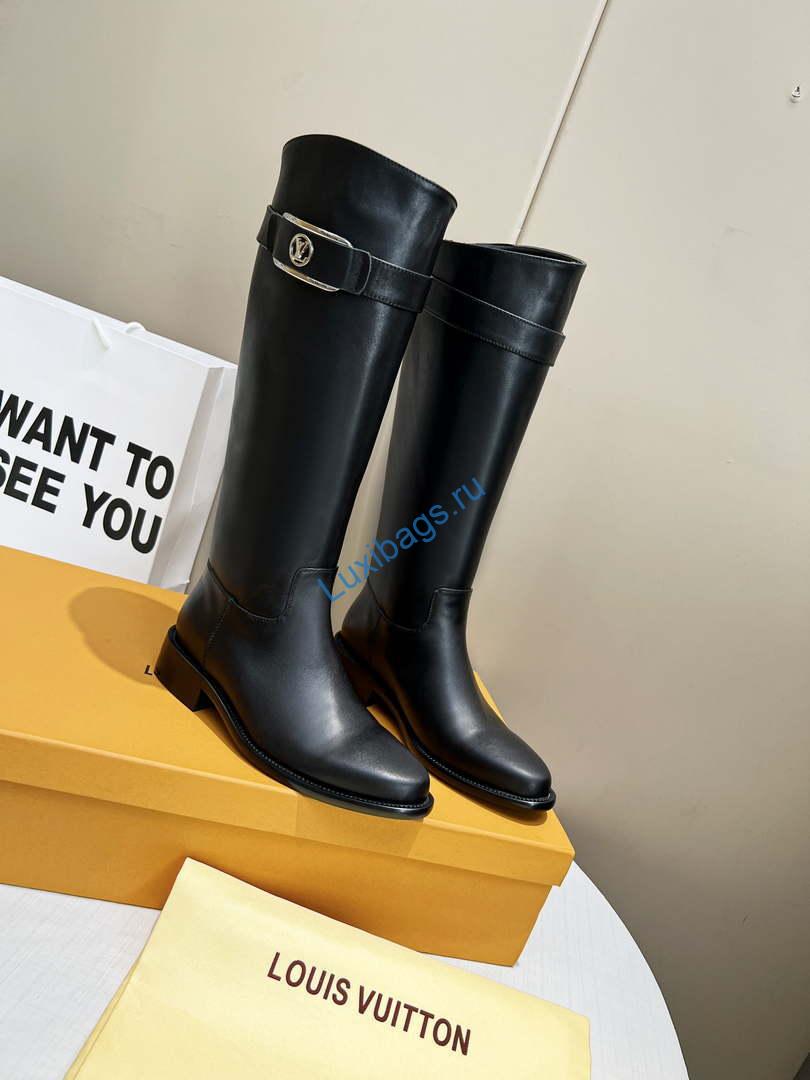 Louis Vuitton - Women's Shoes -Westside Flat High Boots -2022 Collection -1AAJ4M | louisvuitton women sshoes boots 1aaj4m westside black 004