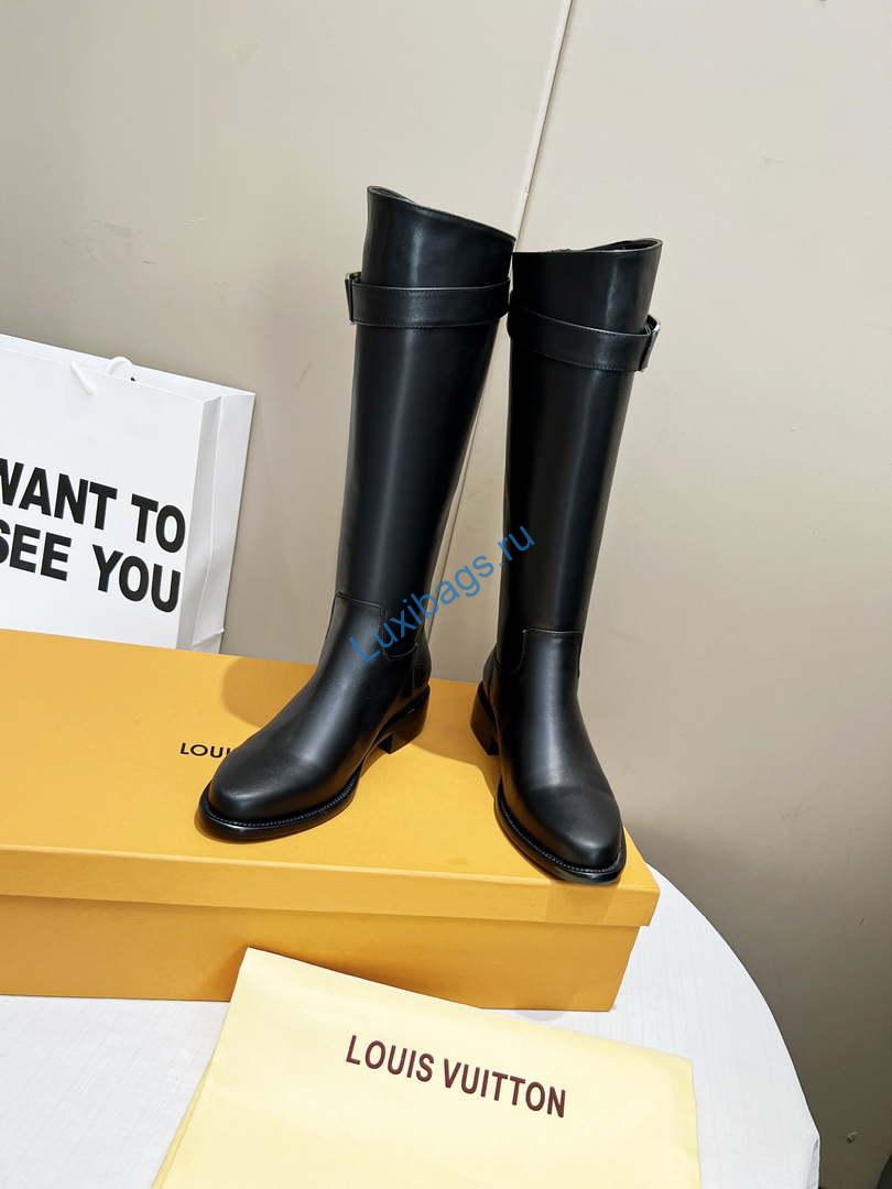 Louis Vuitton - Women's Shoes -Westside Flat High Boots -2022 Collection -1AAJ4M | louisvuitton women sshoes boots 1aaj4m westside black 005
