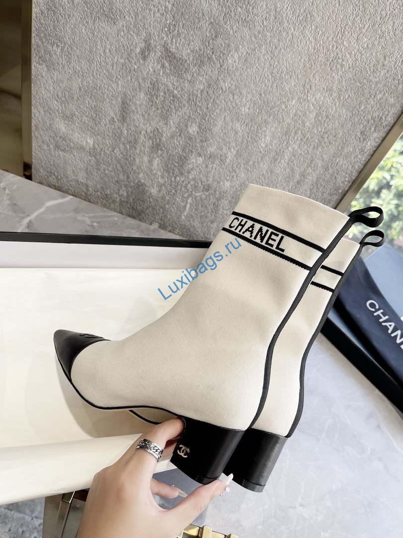 Chanel Women's Shoes Elastic Knitting Ankle Boots 193734 | chanel womens shoes elastic knitting ankle boots 193734 004