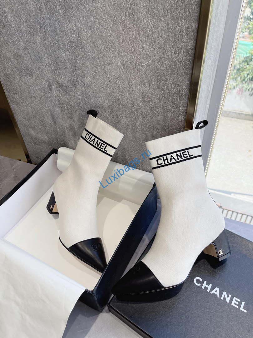 Chanel Women's Shoes Elastic Knitting Ankle Boots 193734 | chanel womens shoes elastic knitting ankle boots 193734 006
