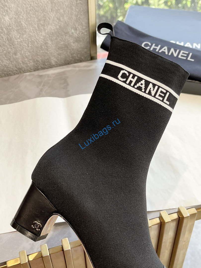 Chanel Women's Shoes Elastic Knitting Ankle Boots 193736 | chanel womens shoes elastic knitting ankle boots 193736 007