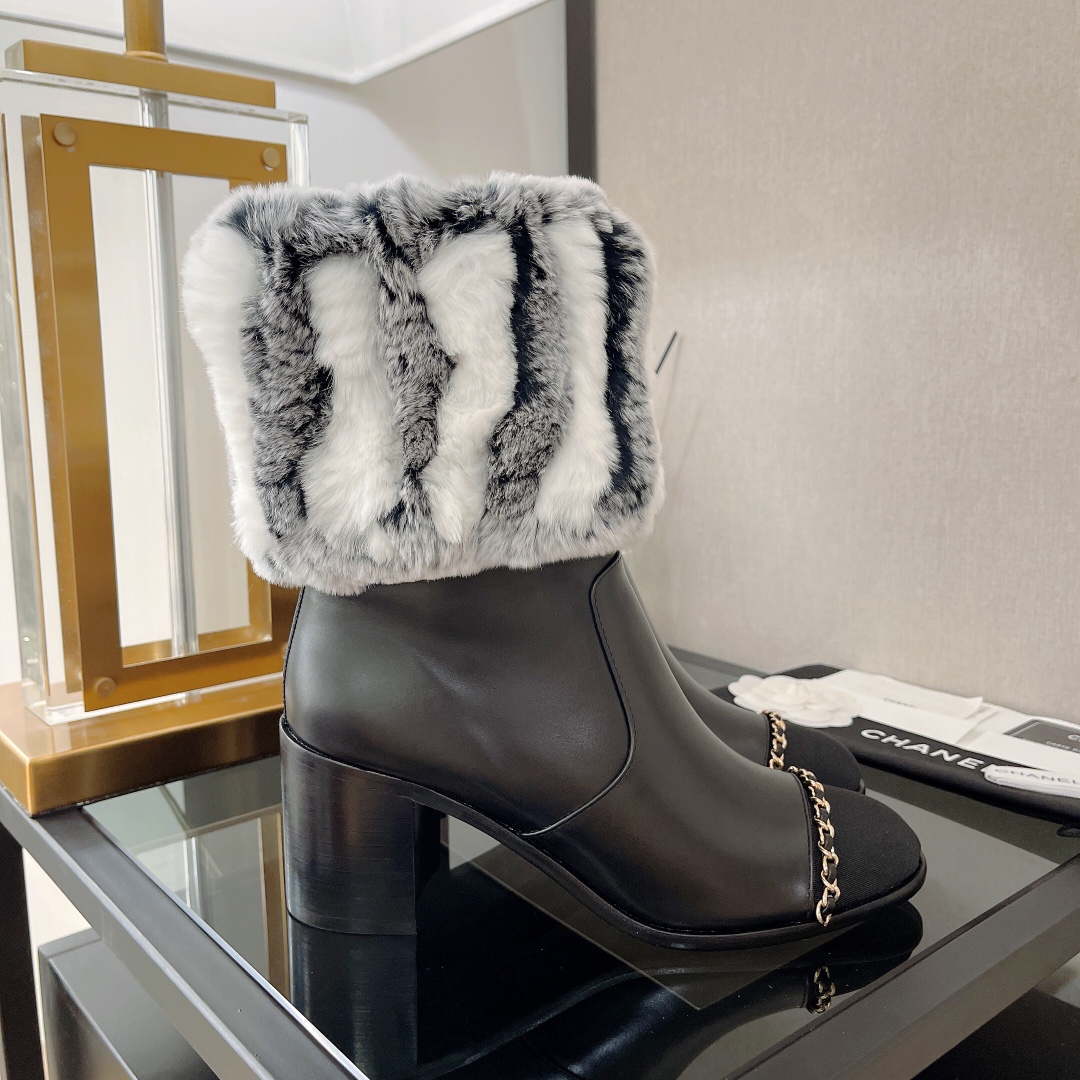 Chanel Women's Shoes Short Boots 193741 | chanel womens shoes short boots 193741 002