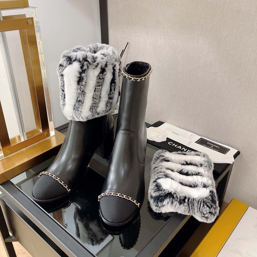 Chanel Women's Shoes Short Boots 193741 | chanel womens shoes short boots 193741 007