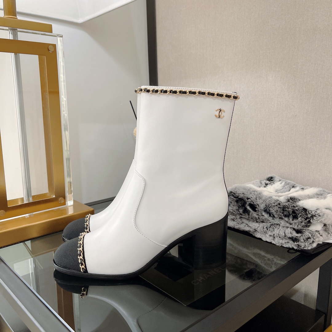 Chanel Women's Shoes Short Boots 193742 | chanel womens shoes short boots 193742 008