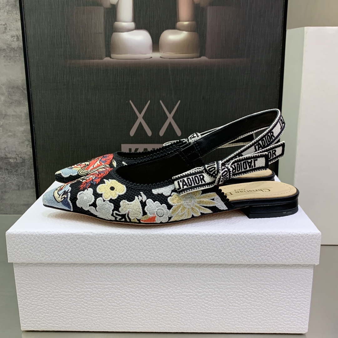 Dior Women's Shoes KCB384TFL_S900 J'ADIOR Slingback Ballerina Flat 195799 | dior womens shoes kcb384tfl s900 jadior slingback ballerina flat 195799 004