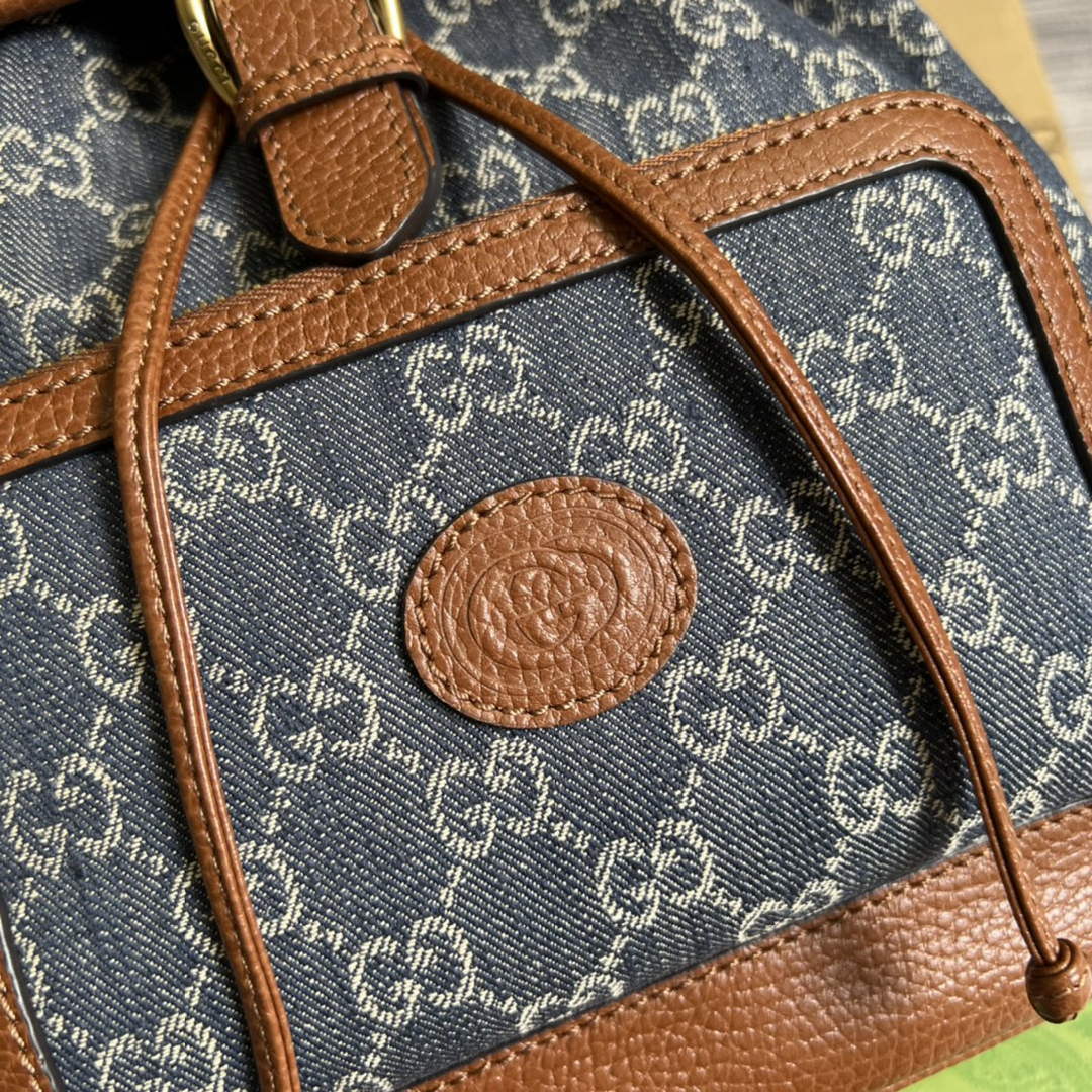 Gucci 674147 Backpack with Interlocking G Blue | gucci 674147 backpack with interlocking g beige and blue 006