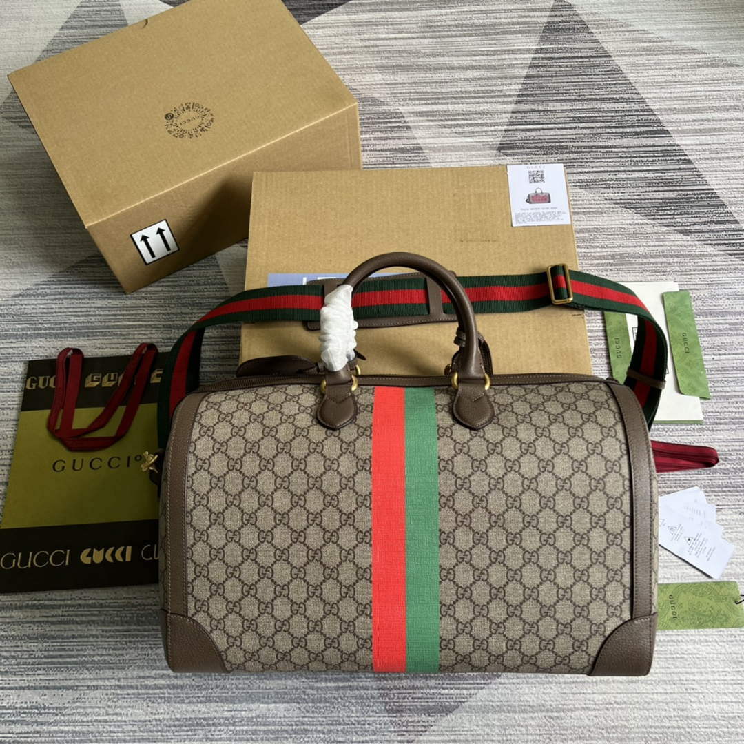 Gucci 687828 Tiger GG Large Duffle Bag Brown | gucci 687828 tiger gg large duffle bag brown 002
