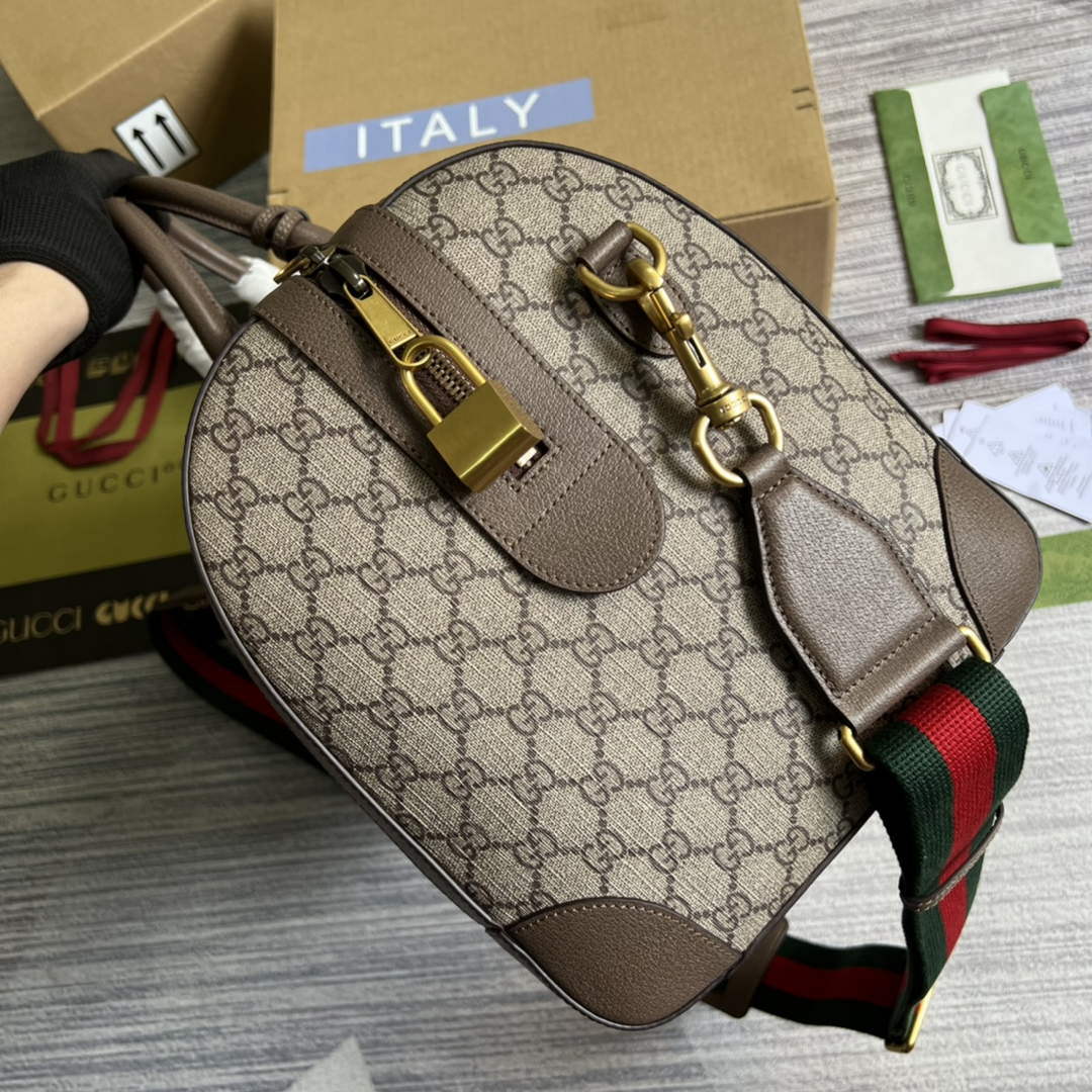 Gucci 687828 Tiger GG Large Duffle Bag Brown | gucci 687828 tiger gg large duffle bag brown 003