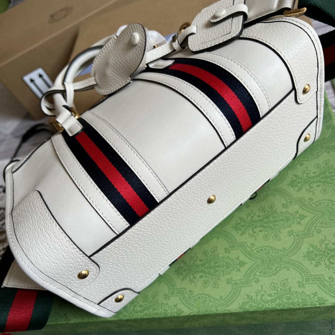 Gucci 715772 Small top handle bag with Double G White | gucci 715772 small top handle bag with double g white 007