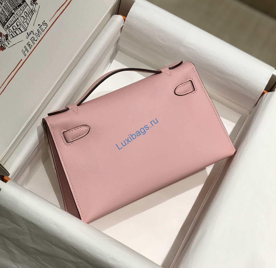Hermes Kelly Pouchette Swift Leather clutch bag Gold H230251 | hermes mini kelly pouchette swift leather clutch bag silver h230250 119