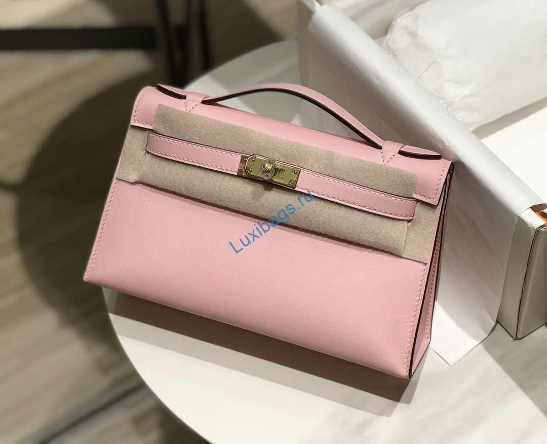 Hermes Kelly Pouchette Swift Leather clutch bag Gold H230251 | hermes mini kelly pouchette swift leather clutch bag silver h230250 120