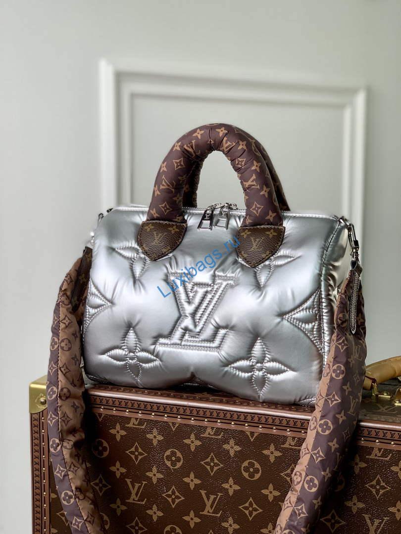 LV M20973 Louis Vuitton Speedy Bandouliere 25 Handbag Silver