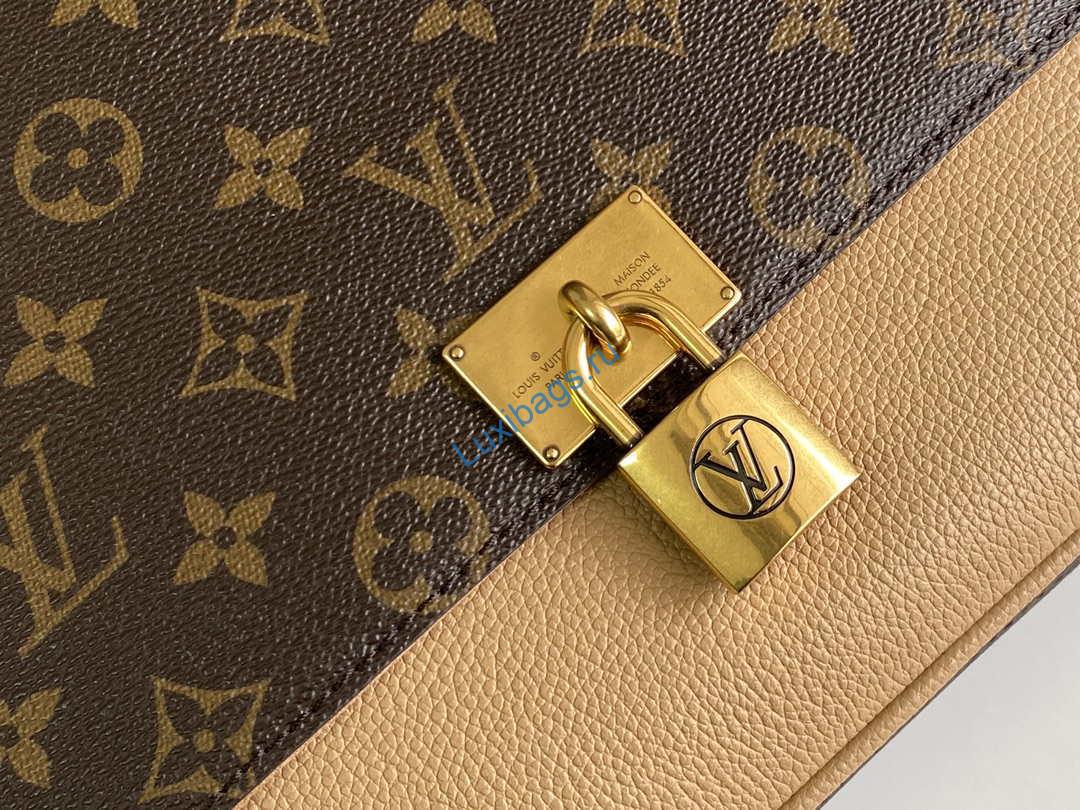 LV M44257 Louis Vuitton Marignan Messenger Top Handle Monogram M43960 Bag Apricot | lv m44286 louis vuitton marignan messenger top handle m44259 monogram bag apricot 005