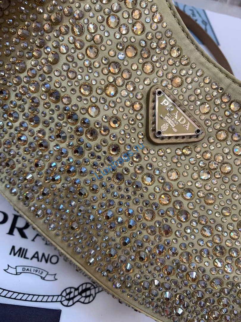 Prada 1BC169 Prada Cleo satin bag with appliqués Gold | prada 1bc169 prada cleo satin bag with appliques gold 012