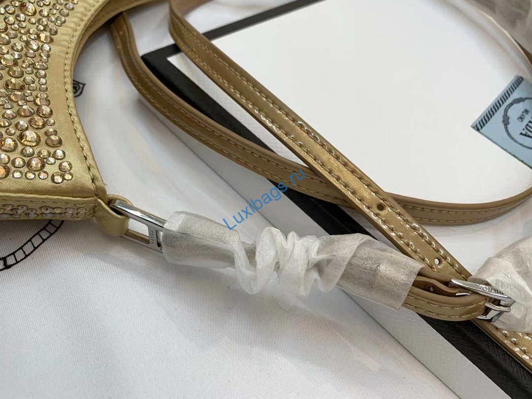 Prada 1BC169 Prada Cleo satin bag with appliqués Gold | prada 1bc169 prada cleo satin bag with appliques gold 013